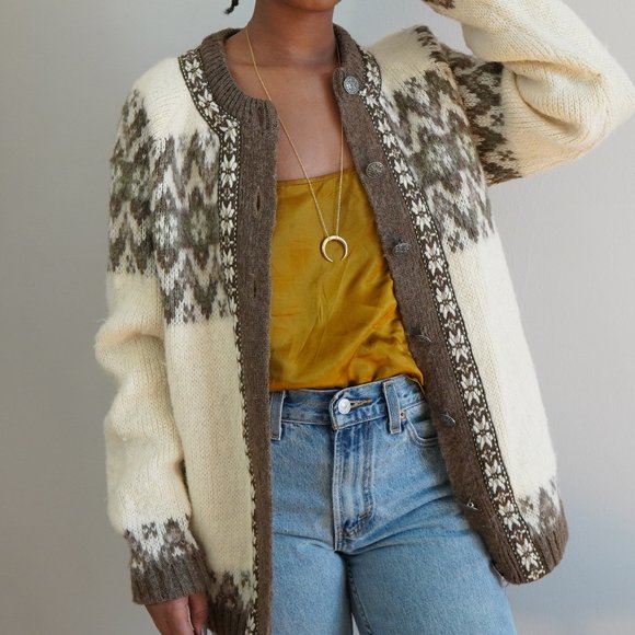 Vintage Sweaters - Fjord Fashion Vintage Fair Isle Wool Sweater
